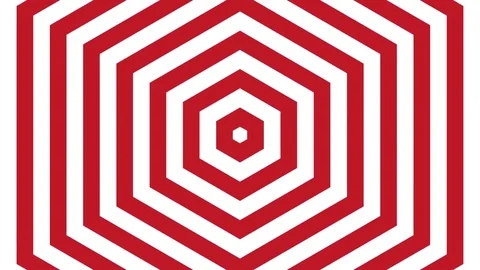 Hypnotic slowly expanding hexagons Loop red and white Stock Footage 79019334