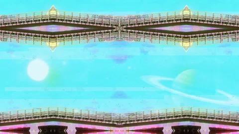 Hypnotic Space Road Psychedelic Glitches Loop Stock-Footage 106891350