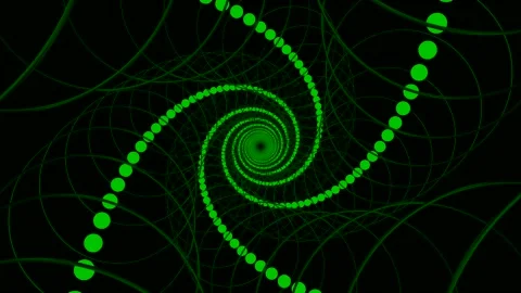 Hypnotic spiral with chain of twisting chain. Design. Rotating chains of Video stock 171296491