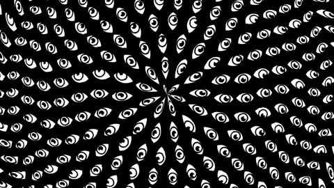 Hypnotic Spiral Eye on Black Background. mesmerizing visual  Stock Footage 280641484