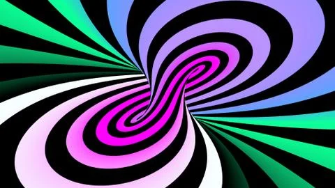 Hypnotic spiral illusion 3D rendering Stock Illustration