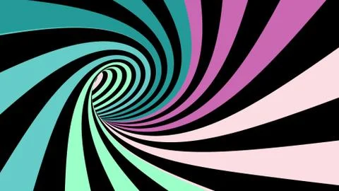 Hypnotic spiral illusion 3D rendering Stock Illustration