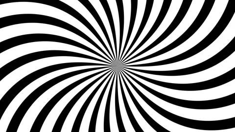 Hypnotic spiral loop animation isolated on black background Stock Footage 320618804