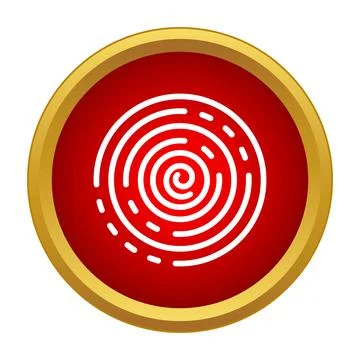 Hypnotic spiral pattern icon on round red button Illustrazione stock