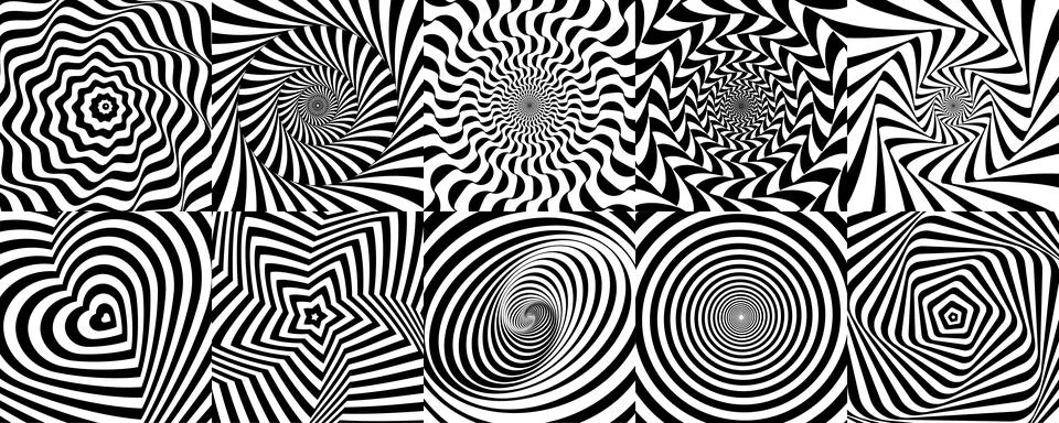 Hypnotic spiral pattern psychedelic hypnosis swirl Stock Illustration