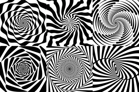 Hypnotic spiral psychedelic hypnosis patterns Illustration