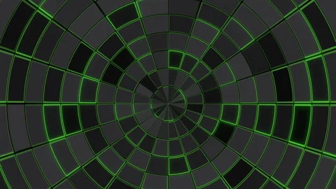 Hypnotic spiral symmetrical pattern of black and green squares Vídeos de archivo 303537822
