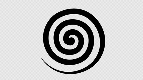 Hypnotic spiral on transparent background with alpha channel. Stock Footage 305873297