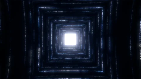 Hypnotic Square Endless Tunnel vj edm music audiovisual club event animation Stock Footage 160128839