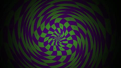 Hypnotic Swirling Psychedelic Pattern with Purple and Green Colors. Stock Footage 334534293