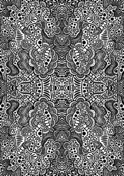 Hypnotic tattoo background Stock Illustration