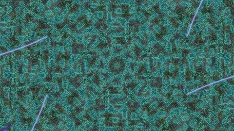 Hypnotic Teal Cyber Vortex with Radiating Purple Lines Stock Footage 329289884