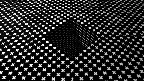 A hypnotic tunnel loop animation featuring slash and plus symbol Stock Footage 317400259