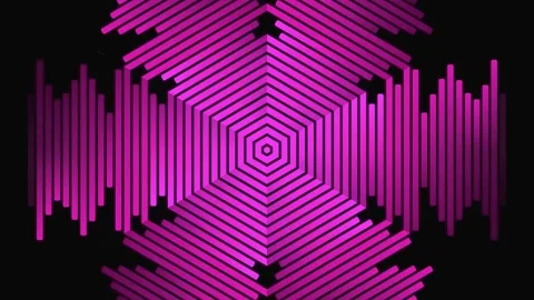 Hypnotic tunnel of neon light loops in motion. Abstract seamless Stock-Footage 340003536