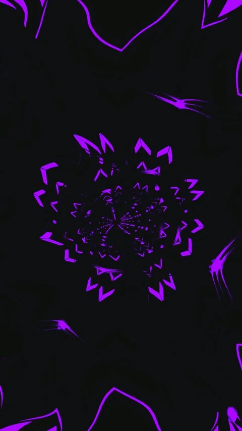 Hypnotic tunnel video loop featuring vibrant purple shapes against a dark b.. Stock Footage 321566576