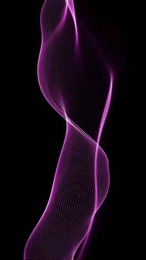 Hypnotic vertical flow abstract waves of glowing dots in a rich pink-purple. Stock Footage 330592991