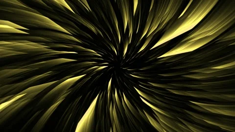 Hypnotic vortex of yellow light beams swirling into dark abyss Stock Footage 327570827