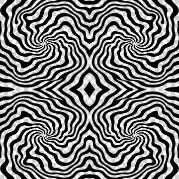 Hypnotic waves of symmetry, seamless pattern Stock Illustration