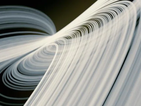 Hypnotic wavy white lines on a dark background. 3d rendering. Depth of field Stock Illustration