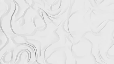 Hypnotic white background with abstract surface structures, seamless looping 4K Video stock 100025057