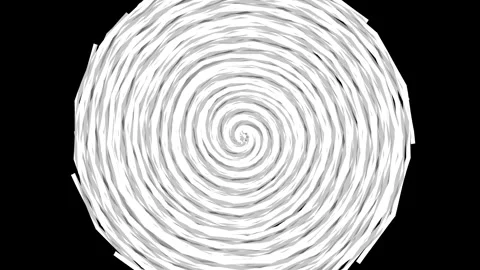 Hypnotic White Spiral Op Art Animation on Black Background Vidéo 342589575