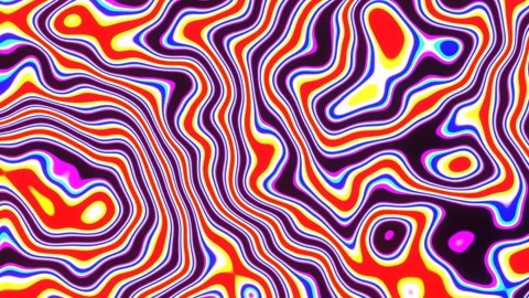Hypnotics Line Waves Art Loop Stock Footage 240325806