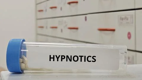 HYPNOTICS tablets for induce sleep and treat insomnia Stock Photos