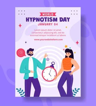 Hypnotism Day Vertical Poster Flat Cartoon Hand Drawn Templates Background .. Stock Illustration