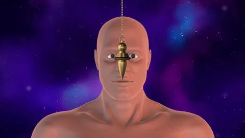 Hypnotism of humans using pendulum Stock Illustration