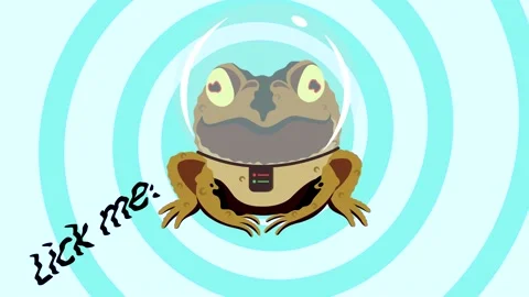 The hypnotist Frog. Lick me. Video stock 201529737