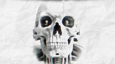 Hypnotize mind control Skeleton face loop 4K Stock Footage 276799045
