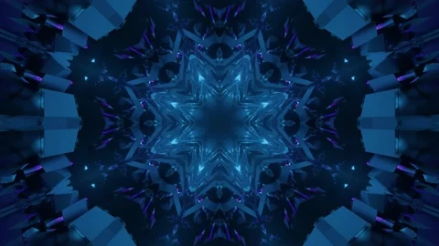 Hypnotizing 3d illustration of moving blue star shaped patterns Stock Footage 149154403