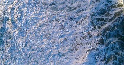 Hypnotizing and Relaxing Ocean Waves Crashing at the Tranquil Beach from Above Video stock 123226500