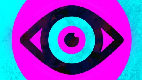 Hypnotizing bright fluorescent eye appears Inside Big One Stock Footage 89801338