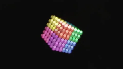 Hypnotizing colorful cube rotation Stock Footage 152283572