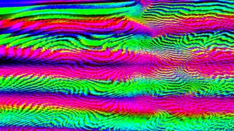 Hypnotizing glitch imitation light leaks holographic background. Stock Footage 112155741