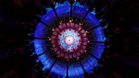 Hypnotizing new age psychedelic trippy tunnel vj loop 4k meditate spiritual Stock Footage