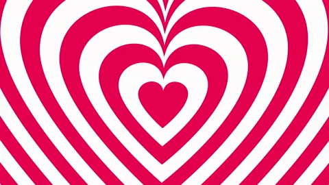 Hypnotizing Valentines Day Hearts Animation Stock Footage 229641448