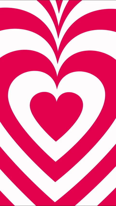 Hypnotizing Valentines Day Hearts Animation Vertical Video Background Stock Footage 260120330