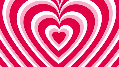 Hypnotizing Valentines Day Hearts Animation Background Loop Stock Footage 260185100