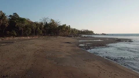 Hypnotizing view of waves line breaking on paradise beach Stock Footage 97174109
