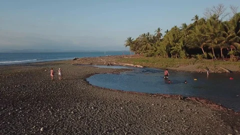 Hypnotizing view of waves line breaking on paradise beach Stock Footage 97175915