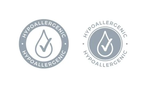 Hypoallergenic tested logo icon vector drop Illustrazione stock