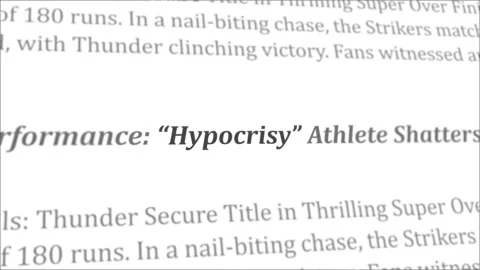 Hypocrisy news headline in different articles Stock Footage 246411022