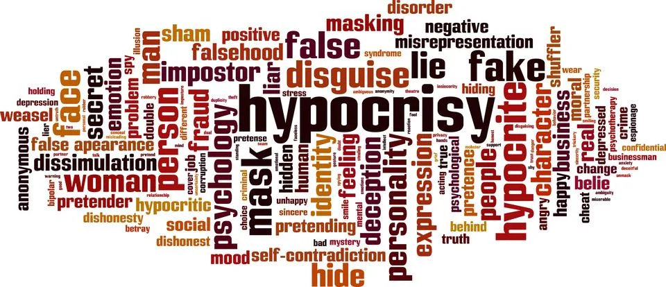 Hypocrisy word cloud Stock Illustration