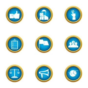 Hypocrite icons set, flat style Ilustración de archivo