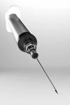 Hypodermic Needle On Grey Background Stock Illustration
