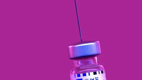 Hypodermic syringe with vial of medication. Stock Footage 79604712