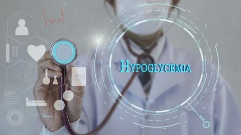 Hypoglycemia.Doctor using stethoscope on medicine background. Stock Footage 101465133