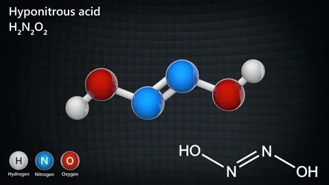 Hyponitrous acid, H2N2O2. Seamless loop. Stock Footage 154230741